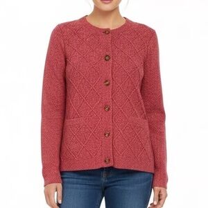 Elegant Pink Knit Cardigan